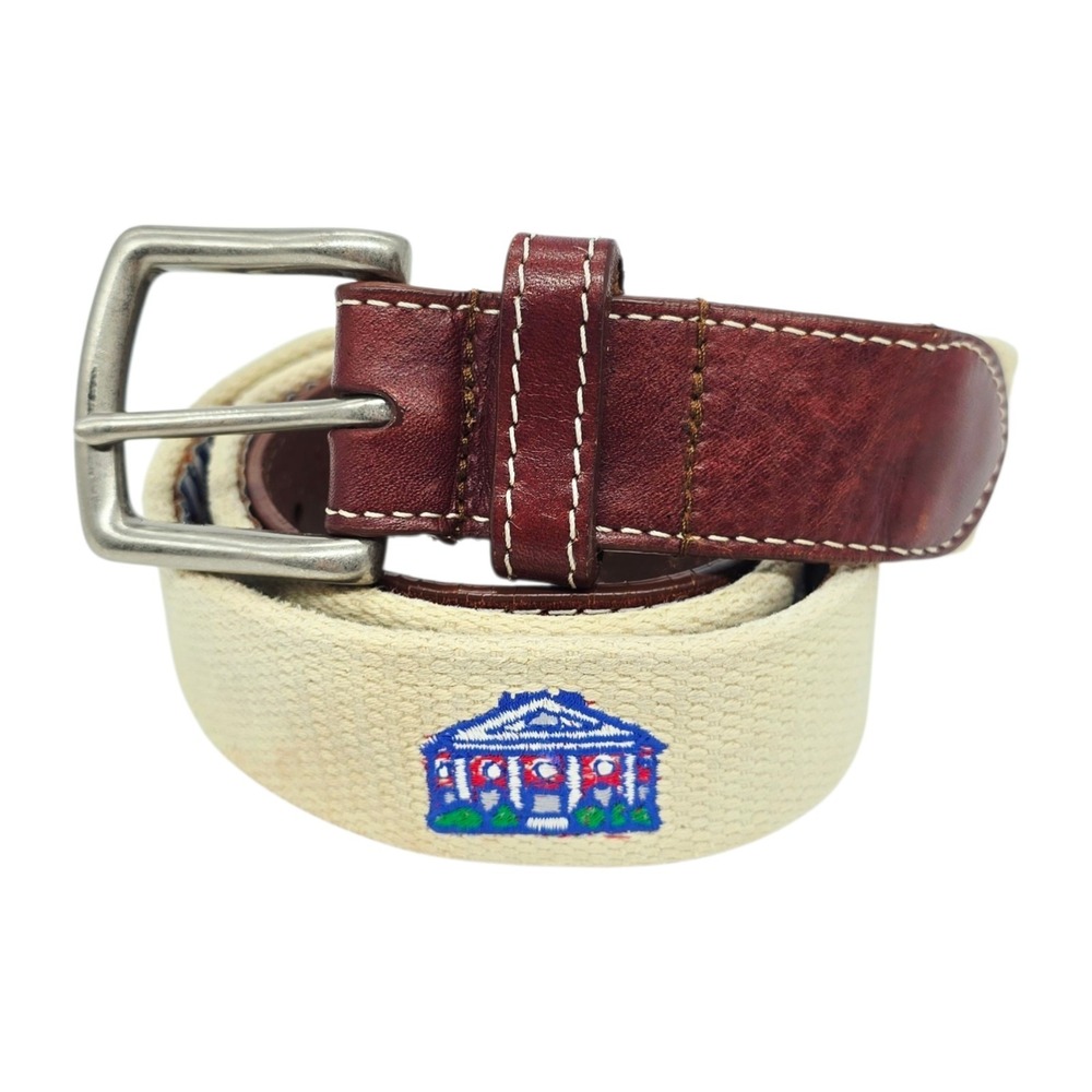Peter Millar Belt Men 36 Woven Golf Leather University Of Virginia UVA Cavaliers